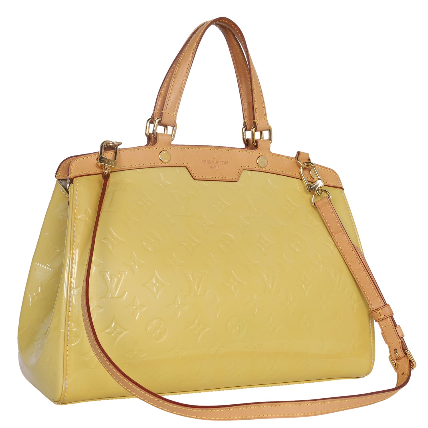 Louis Vuitton, Bags, Authentic Louis Vuitton Vernis Handbag Purse Gold  Yellow Patent Leather