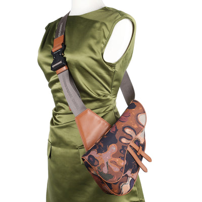 X Peter Doig Denim Soft Camouflage Saddle Mens Crossbody Bag