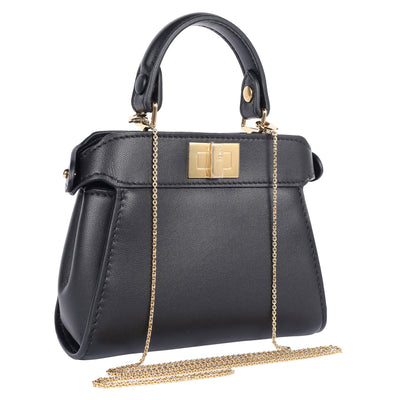 Nano Peekaboo Black Nappa Leather Miniature Bag