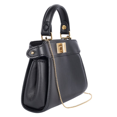 Nano Peekaboo Black Nappa Leather Miniature Bag