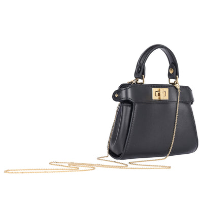 Nano Peekaboo Black Nappa Leather Miniature Bag