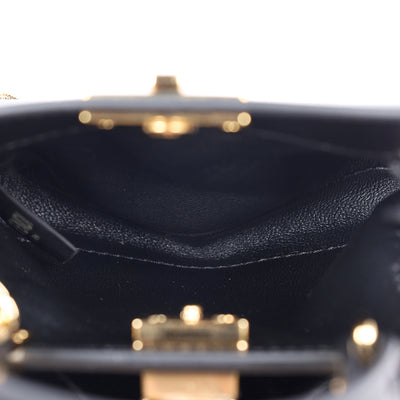 Nano Peekaboo Black Nappa Leather Miniature Bag