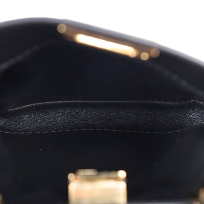 Nano Peekaboo Black Nappa Leather Miniature Bag