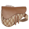 Coated Canvas Diamond Printed Mens Saddle Bag