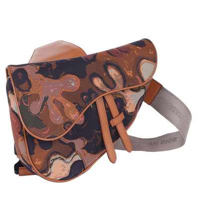 X Peter Doig Denim Soft Camouflage Saddle Mens Crossbody Bag