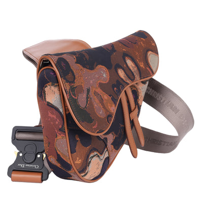 X Peter Doig Denim Soft Camouflage Saddle Mens Crossbody Bag