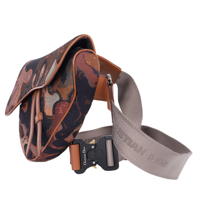 X Peter Doig Denim Soft Camouflage Saddle Mens Crossbody Bag