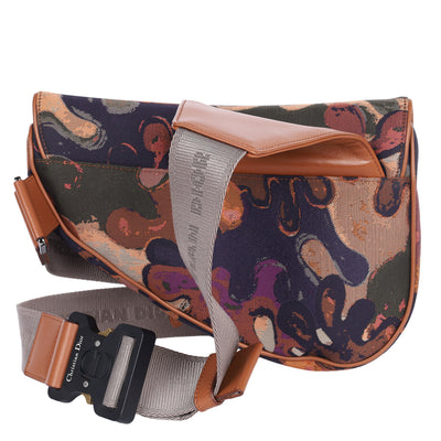 X Peter Doig Denim Soft Camouflage Saddle Mens Crossbody Bag