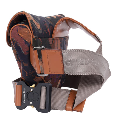 X Peter Doig Denim Soft Camouflage Saddle Mens Crossbody Bag