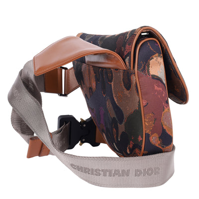 X Peter Doig Denim Soft Camouflage Saddle Mens Crossbody Bag