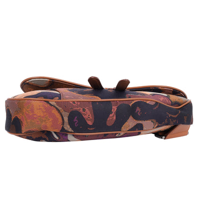 X Peter Doig Denim Soft Camouflage Saddle Mens Crossbody Bag