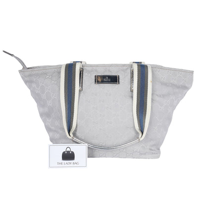 GG Monogram Supreme Shoulder Bag Silver