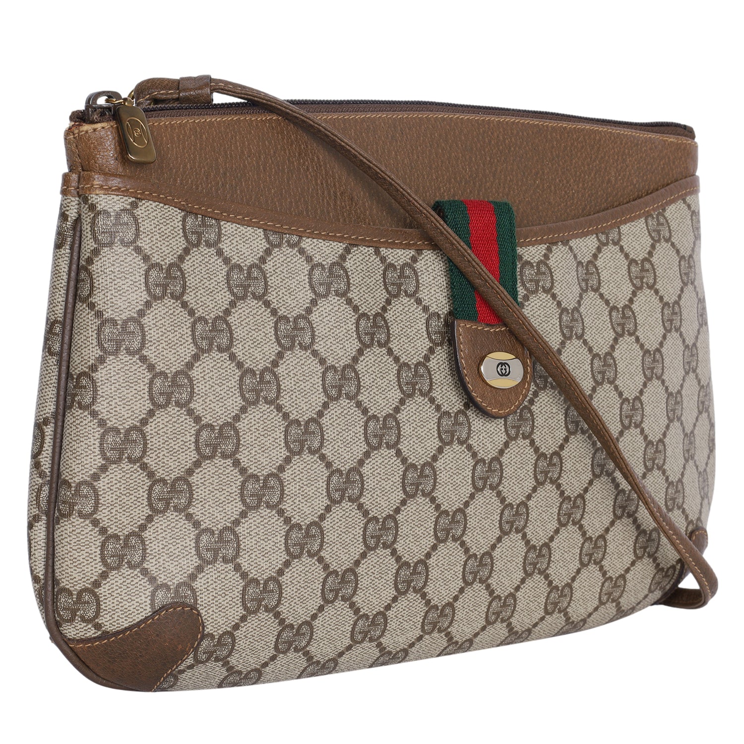 Gucci GG Supreme Monogram Ophidia Wristlet Pouch. Made In Italy.