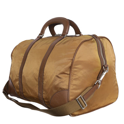 Duffle Nylon Travel Bag with triangular logo (Authentic Pre-Owned)