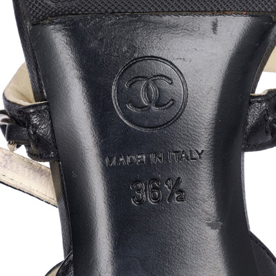 Lambskin Gladiator Chain Sandals 36.5 Black