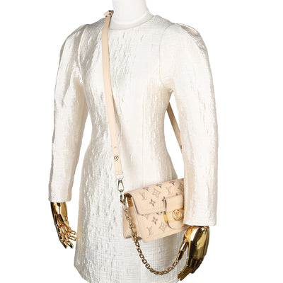 Dauphine Shoulder Bag Monogram Cutout Broderie Leather East West