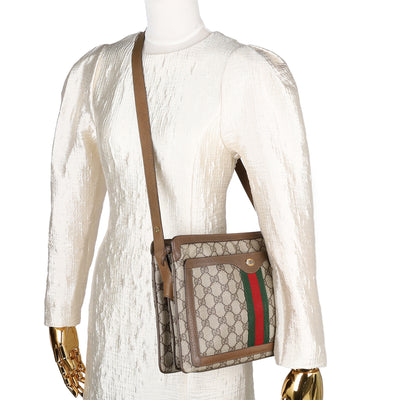 GG Supreme Monogram Web Medium Ophidia Shoulder Bag