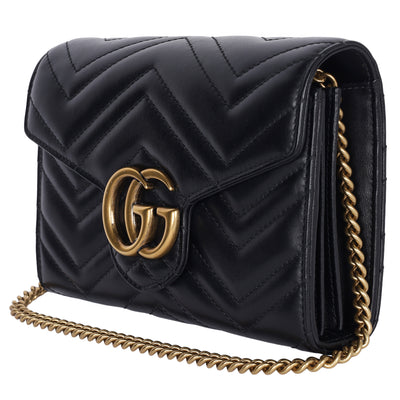 Calfskin Matelasse GG Marmont Chain Wallet