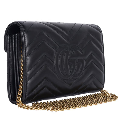 Calfskin Matelasse GG Marmont Chain Wallet