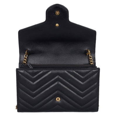 Calfskin Matelasse GG Marmont Chain Wallet
