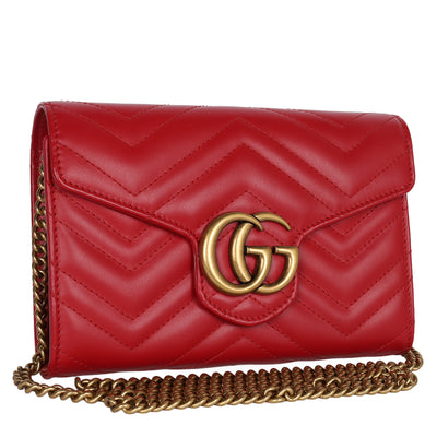 Calfskin Matelasse GG Marmont Chain Wallet