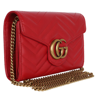 Calfskin Matelasse GG Marmont Chain Wallet