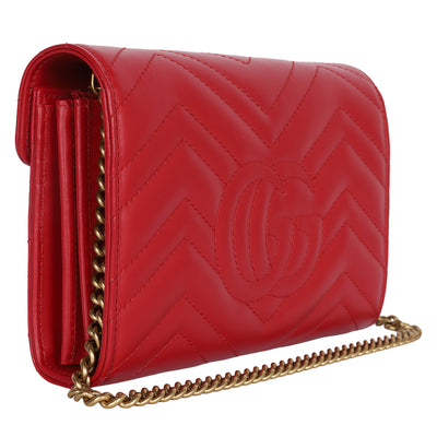 Calfskin Matelasse GG Marmont Chain Wallet