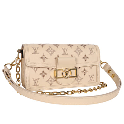 Dauphine Shoulder Bag Monogram Cutout Broderie Leather East West