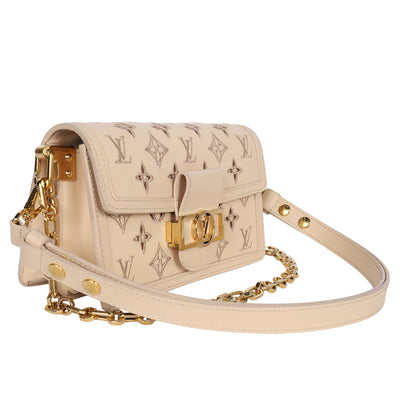 Dauphine Shoulder Bag Monogram Cutout Broderie Leather East West
