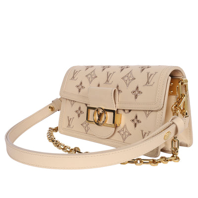 Dauphine Shoulder Bag Monogram Cutout Broderie Leather East West