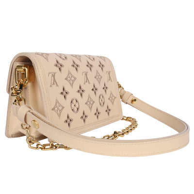 Dauphine Shoulder Bag Monogram Cutout Broderie Leather East West