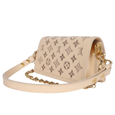 Dauphine Shoulder Bag Monogram Cutout Broderie Leather East West