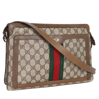GG Supreme Monogram Web Medium Ophidia Shoulder Bag
