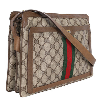 GG Supreme Monogram Web Medium Ophidia Shoulder Bag
