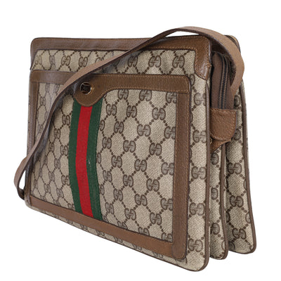 GG Supreme Monogram Web Medium Ophidia Shoulder Bag