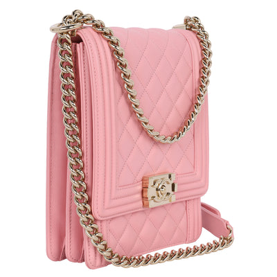 North South Boy Flap Bag Quilted Calfskin Medium