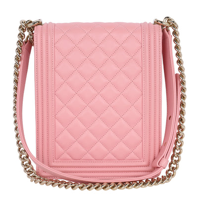 North South Boy Flap Bag Quilted Calfskin Medium