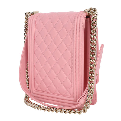 North South Boy Flap Bag Quilted Calfskin Medium