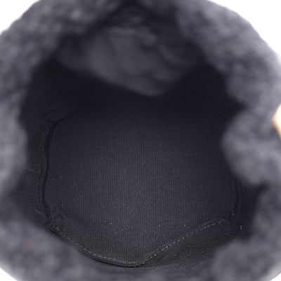 Matelasse Bucket Bag Perforated Leather Gold Black