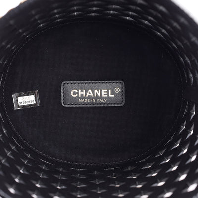 Matelasse Bucket Bag Perforated Leather Gold Black