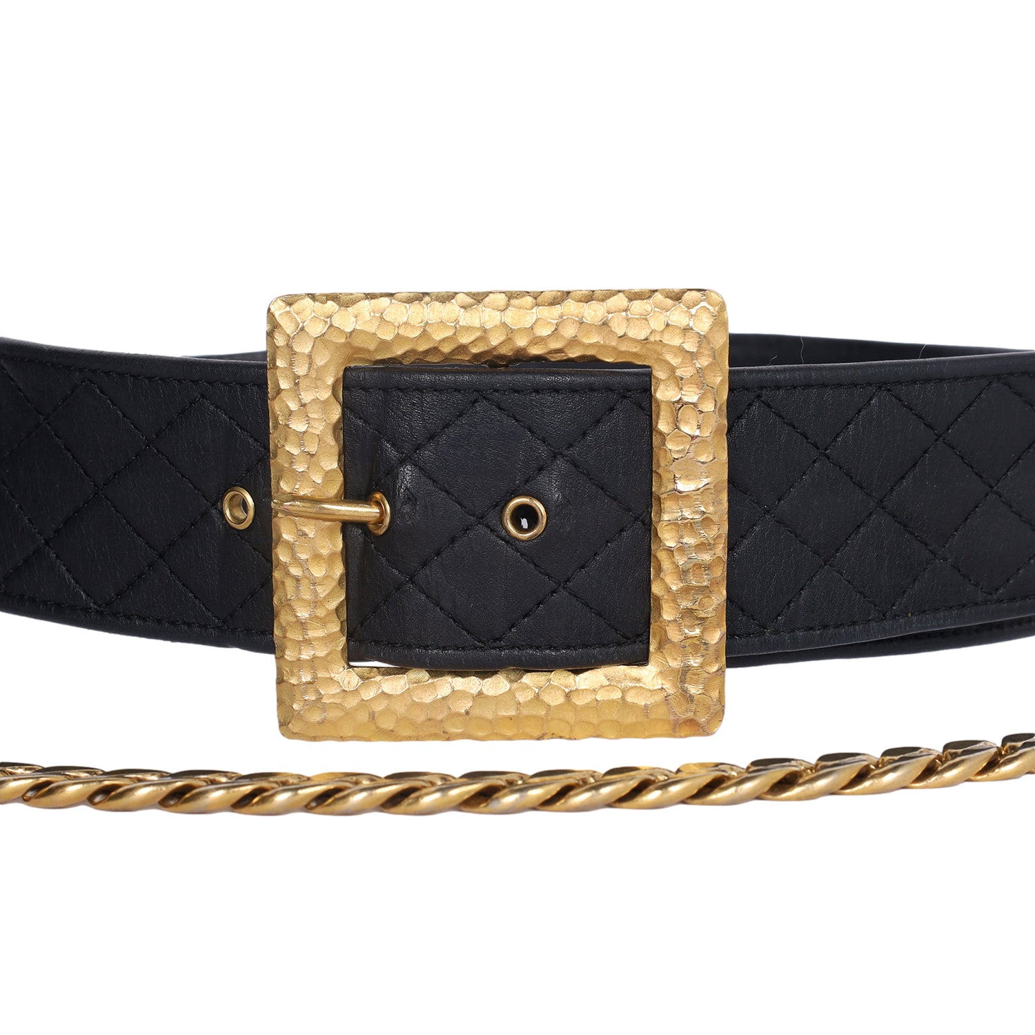 Chanel Vintage Coco Chanel Leather Link Waist Belt Chanel