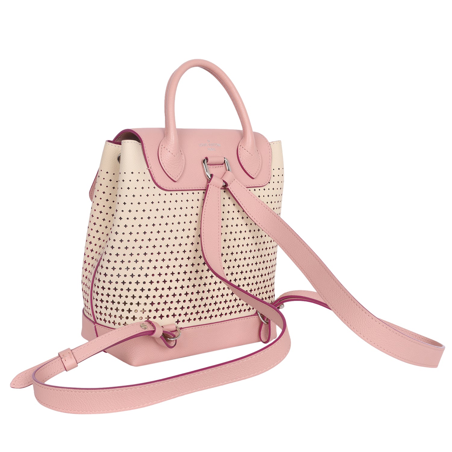 Pink Perforated Leather Lockme Backpack (Authentic Pre-Owned)
