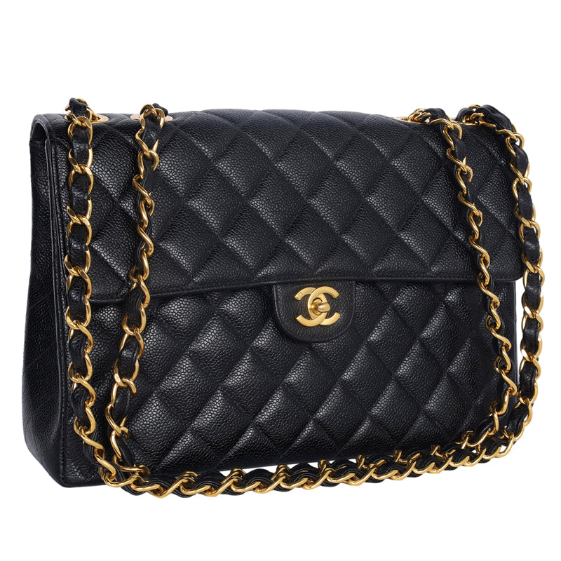 AUTHENTIC Chanel CC Flap Bag with Coin Purse Quilted Calfskin