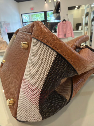 Grainy Calfskin House Check Small Maidstone Saddle Brown