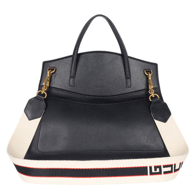 Black Leather Butterfly Linea Totem Handbag