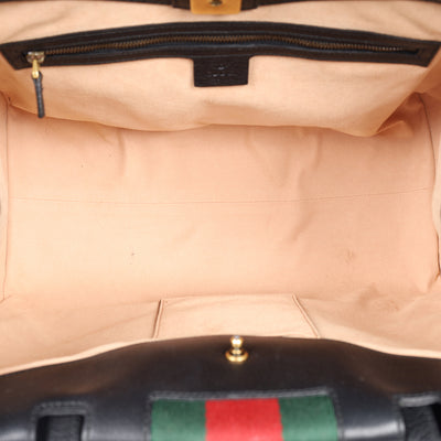 Black Leather Butterfly Linea Totem Handbag