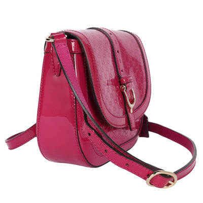 Patent Leather Microguccissima Nice Crossbody Bag Bright Pink