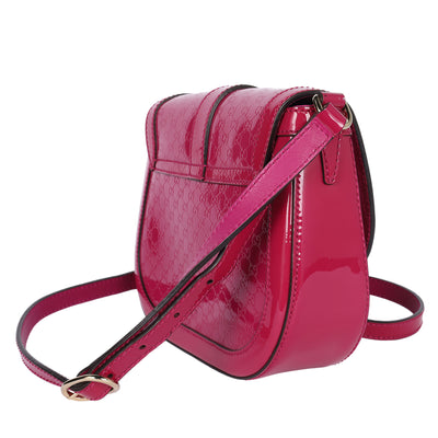 Patent Leather Microguccissima Nice Crossbody Bag Bright Pink