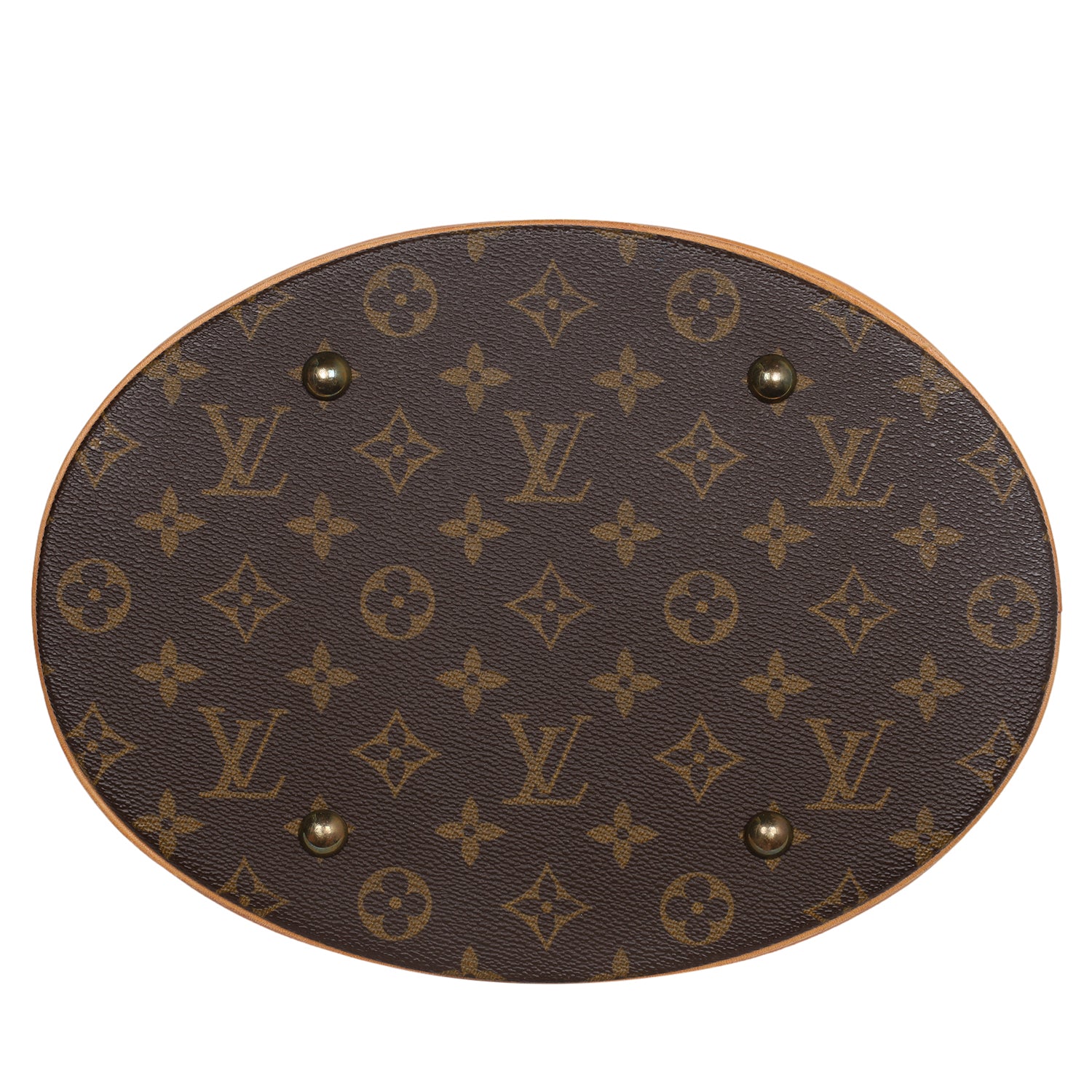 Authenticated Used Louis Vuitton Bucket GM Brown Beige Monogram
