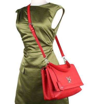 Soft Calfskin Lockme II Top Handle Rubis